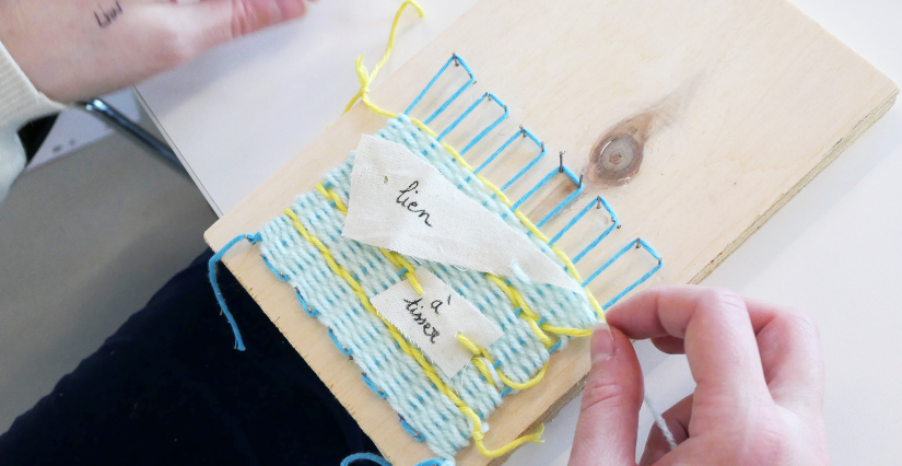 Atelier« Talisman tissé » au Frac Nouvelle-Aquitaine MÉCA, à Bordeaux