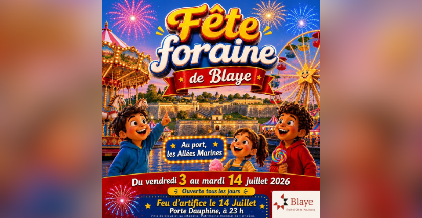 Fête foraine et feu d'artifice à Blaye