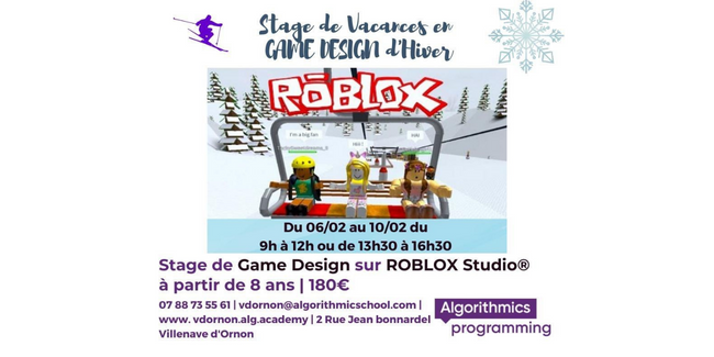 Stage Game Design pour les 8-12 ans pendant les vcaances d'hiver avec Algorithmics