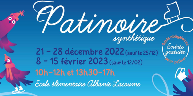 Patinoire synthétique gratuite pendant les vacances d'hiver à Créon en Gironde kidiklik 33