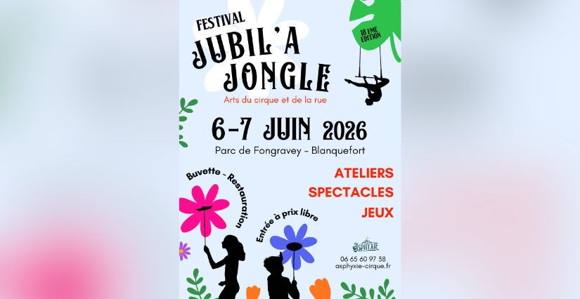 Festival des arts du cirque et de la rue "Jubil'a jongle"au Parc de Fongravey à Blanquefort